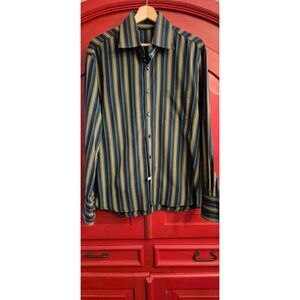Kenneth Cole NY Large 100's 2 Ply Lg Sleeve Button Dwn Shirt Freshly Dry Cleaned